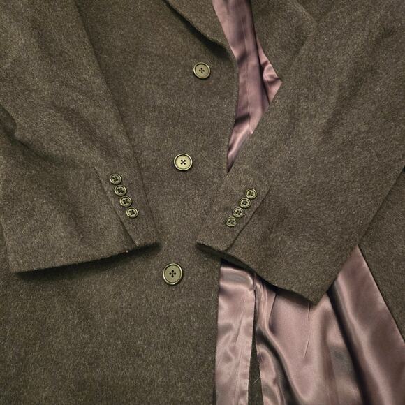 Peter Richard Loro Piana Coat Size 42L Super Fine Lambswool Gray Overcoat - Picture 5 of 16